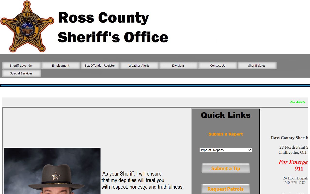 Ross County Sheriff's Office inmate records and jail roster links